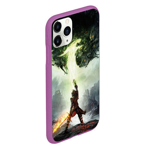 Чехол iPhone 11 Pro матовый Dragon Age: Inquisition / 3D-Фиолетовый – фото 2