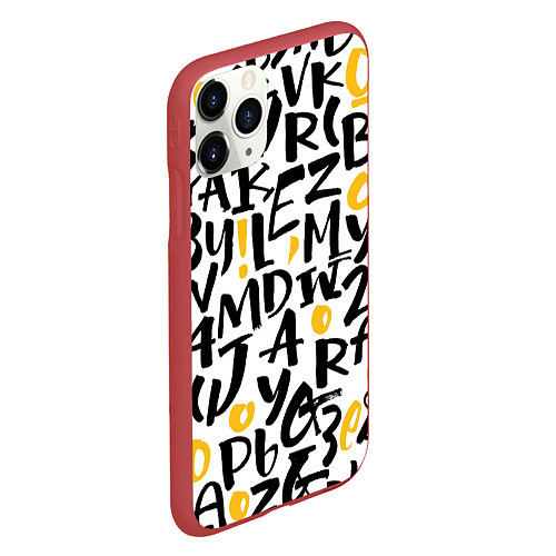 Чехол iPhone 11 Pro матовый Letters bombing / 3D-Красный – фото 2