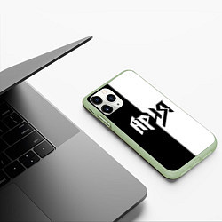 Чехол iPhone 11 Pro матовый Ария Ч/Б, цвет: 3D-салатовый — фото 2