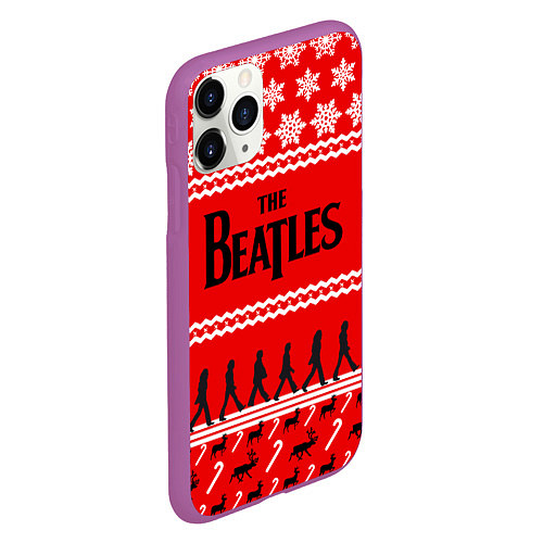 Чехол iPhone 11 Pro матовый The Beatles: New Year / 3D-Фиолетовый – фото 2