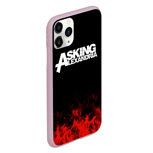 Чехол iPhone 11 Pro матовый Asking Alexandria: Flame / 3D-Розовый – фото 2