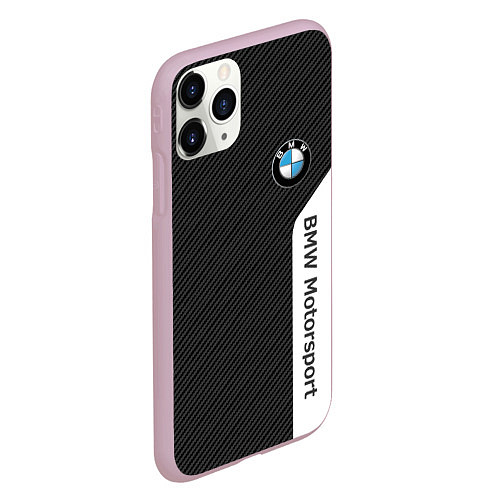 Чехол iPhone 11 Pro матовый BMW CARBON БМВ КАРБОН / 3D-Розовый – фото 2