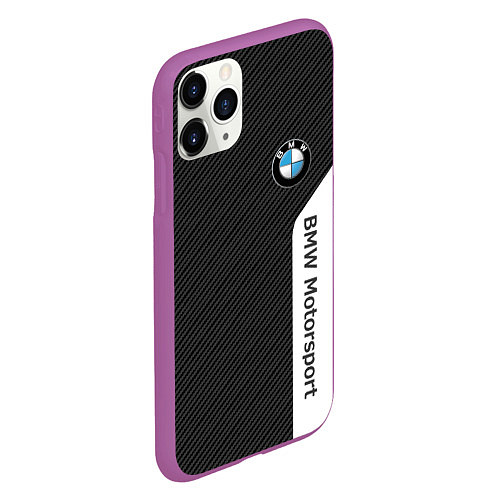 Чехол iPhone 11 Pro матовый BMW CARBON БМВ КАРБОН / 3D-Фиолетовый – фото 2