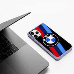 Чехол iPhone 11 Pro матовый BMW 2021 M SPORT БМВ М СПОРТ, цвет: 3D-светло-сиреневый — фото 2