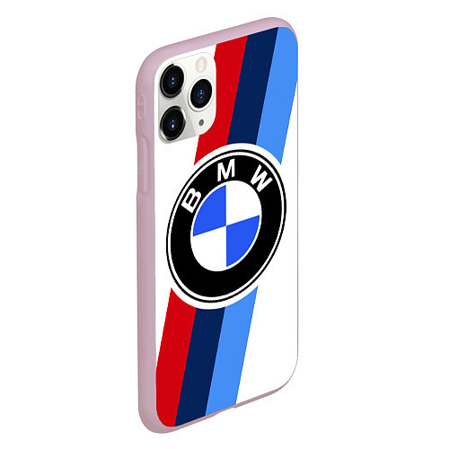 Чехол iPhone 11 Pro матовый BMW M: White Sport / 3D-Розовый – фото 2