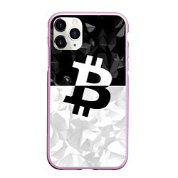 Чехол iPhone 11 Pro матовый Bitcoin: Poly Style, цвет: 3D-розовый