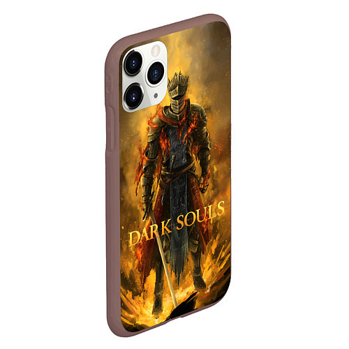 Чехол iPhone 11 Pro матовый Dark Souls: Flame Knight / 3D-Коричневый – фото 2