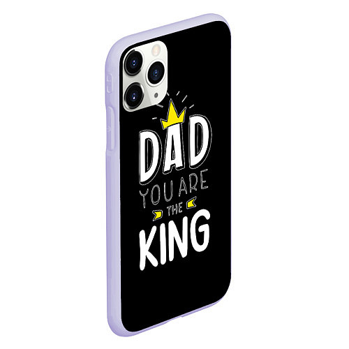 Чехол iPhone 11 Pro матовый Dad you are the King / 3D-Светло-сиреневый – фото 2