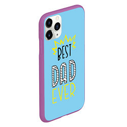 Чехол iPhone 11 Pro матовый Best Dad Ever, цвет: 3D-фиолетовый — фото 2