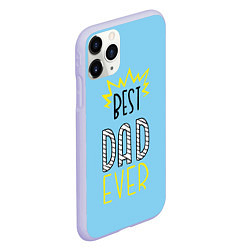 Чехол iPhone 11 Pro матовый Best Dad Ever, цвет: 3D-светло-сиреневый — фото 2