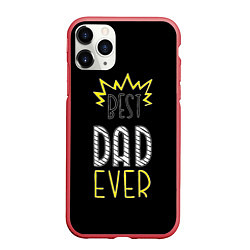 Чехол iPhone 11 Pro матовый Best Dad Ever, цвет: 3D-красный