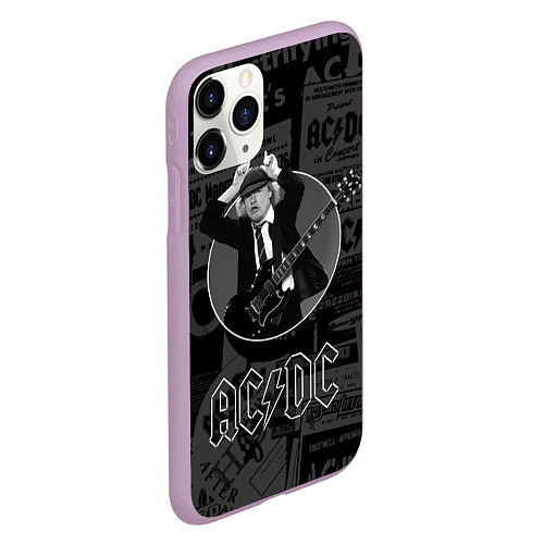 Чехол iPhone 11 Pro матовый AC/DC: Black Devil / 3D-Сиреневый – фото 2