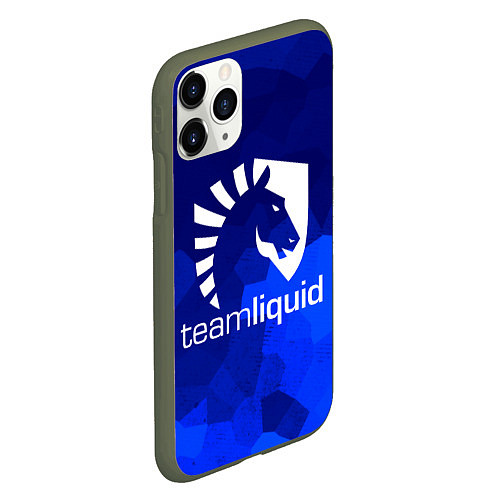 Чехол iPhone 11 Pro матовый Team Liquid: Polygons / 3D-Темно-зеленый – фото 2