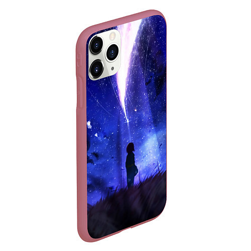 Чехол iPhone 11 Pro матовый Your Name / 3D-Малиновый – фото 2