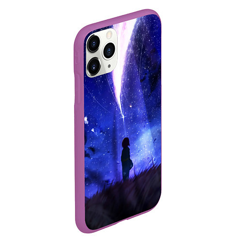 Чехол iPhone 11 Pro матовый Your Name / 3D-Фиолетовый – фото 2