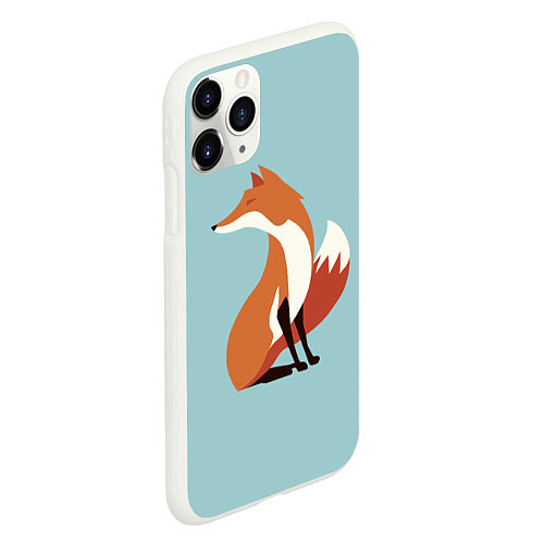 Чехол iPhone 11 Pro матовый Minimal Fox / 3D-Белый – фото 2