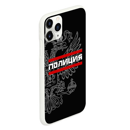 Чехол iPhone 11 Pro матовый Полиция: герб РФ / 3D-Белый – фото 2