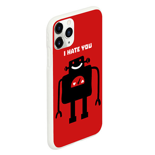 Чехол iPhone 11 Pro матовый I hate you / 3D-Белый – фото 2