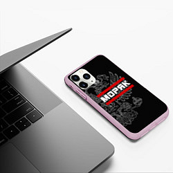 Чехол iPhone 11 Pro матовый Моряк: герб РФ, цвет: 3D-розовый — фото 2