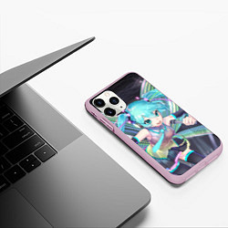 Чехол iPhone 11 Pro матовый Vocaloid, цвет: 3D-розовый — фото 2