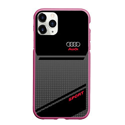 Чехол iPhone 11 Pro матовый Audi: Crey & Black, цвет: 3D-малиновый