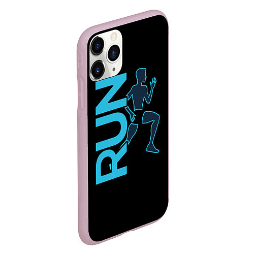 Чехол iPhone 11 Pro матовый RUN: Black Style / 3D-Розовый – фото 2