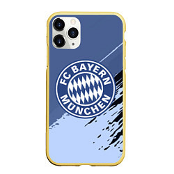 Чехол iPhone 11 Pro матовый FC Bayern Munchen: Abstract style, цвет: 3D-желтый