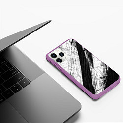 Чехол iPhone 11 Pro матовый Белый и черный, цвет: 3D-фиолетовый — фото 2