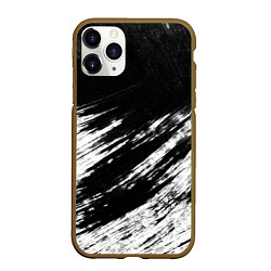 Чехол iPhone 11 Pro матовый Белый и черный, цвет: 3D-коричневый
