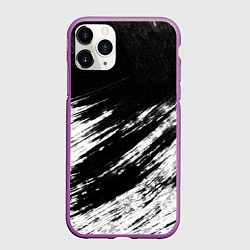 Чехол iPhone 11 Pro матовый Белый и черный, цвет: 3D-фиолетовый