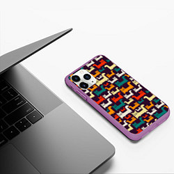 Чехол iPhone 11 Pro матовый Найди чёрного кота, цвет: 3D-фиолетовый — фото 2