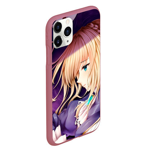 Чехол iPhone 11 Pro матовый Violet Evergarden / 3D-Малиновый – фото 2
