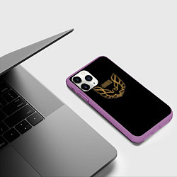 Чехол iPhone 11 Pro матовый Khabib: Gold Eagle, цвет: 3D-фиолетовый — фото 2