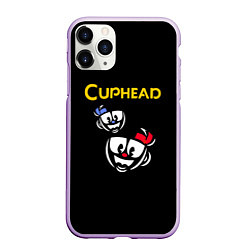 Чехол iPhone 11 Pro матовый Cuphead: Mugman Faces, цвет: 3D-сиреневый