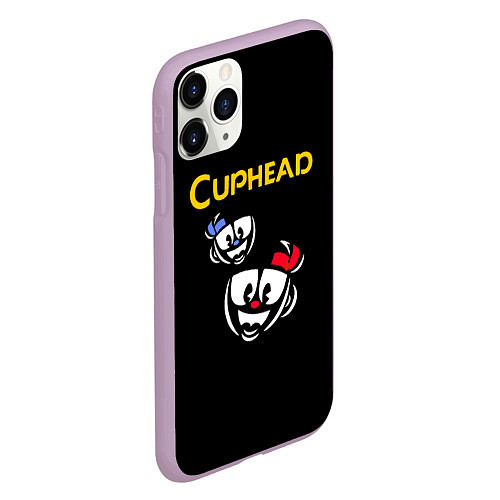 Чехол iPhone 11 Pro матовый Cuphead: Mugman Faces / 3D-Сиреневый – фото 2