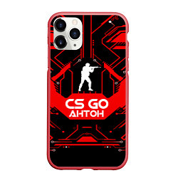 Чехол iPhone 11 Pro матовый CS:GO - Антон, цвет: 3D-красный