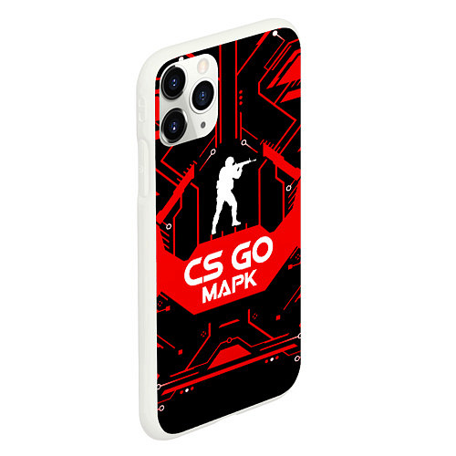 Чехол iPhone 11 Pro матовый CS:GO - Марк / 3D-Белый – фото 2