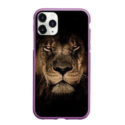 Чехол iPhone 11 Pro матовый Львиный взгляд, цвет: 3D-фиолетовый