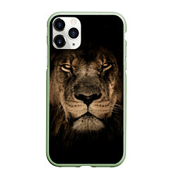 Чехол iPhone 11 Pro матовый Львиный взгляд, цвет: 3D-салатовый