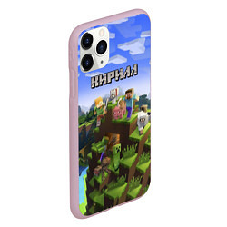 Чехол iPhone 11 Pro матовый Майнкрафт: Кирилл, цвет: 3D-розовый — фото 2