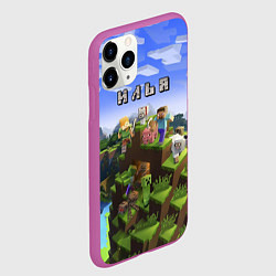 Чехол iPhone 11 Pro матовый Майнкрафт: Илья, цвет: 3D-фиолетовый — фото 2