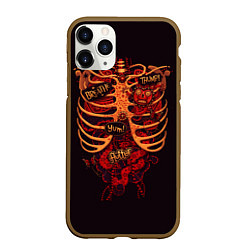 Чехол iPhone 11 Pro матовый Человеческий скелет, цвет: 3D-коричневый