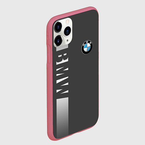 Чехол iPhone 11 Pro матовый BMW SPORT / 3D-Малиновый – фото 2