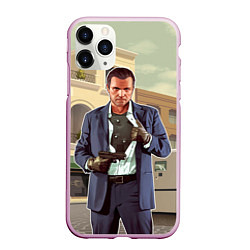 Чехол iPhone 11 Pro матовый GTA V: Michael, цвет: 3D-розовый