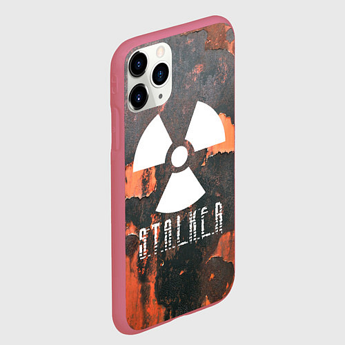 Чехол iPhone 11 Pro матовый S.T.A.L.K.E.R: Orange Toxic / 3D-Малиновый – фото 2