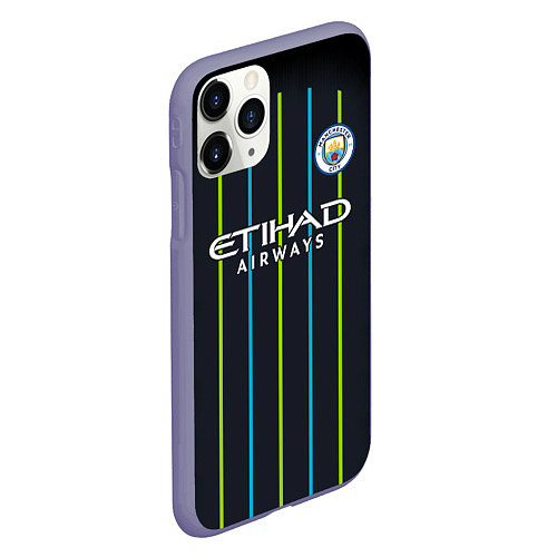 Чехол iPhone 11 Pro матовый FC Manchester City: Away 18/19 / 3D-Серый – фото 2