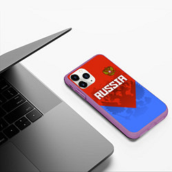 Чехол iPhone 11 Pro матовый Russia Red & Blue, цвет: 3D-фиолетовый — фото 2