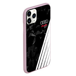 Чехол iPhone 11 Pro матовый Audi: Black Poly, цвет: 3D-розовый — фото 2