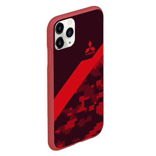 Чехол iPhone 11 Pro матовый MITSUBISHI SPORT / 3D-Красный – фото 2