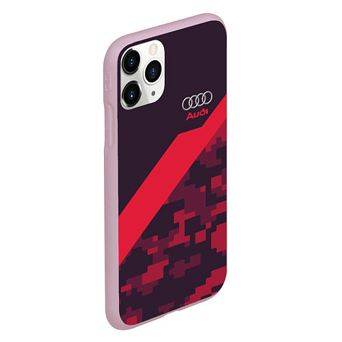 Чехол iPhone 11 Pro матовый Audi: Red Pixel / 3D-Розовый – фото 2